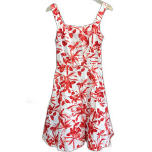 Ruby Rox Vintage Women's 5 Red A line Hawaiian Beachy Coastal Swing Dress